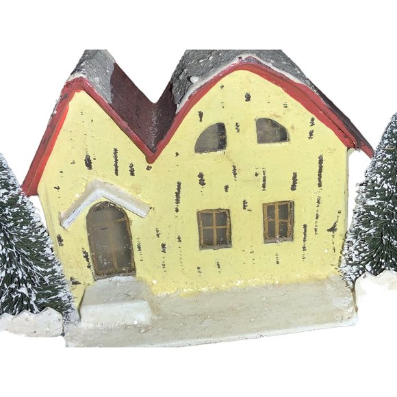 Cardboard Christmas Village House Yellow - Picture 8 of 9